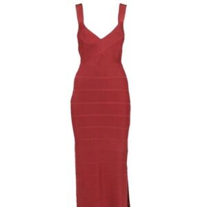 Herve Leger red bandage maxi dress size S